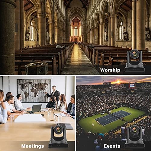 Zowietek New Gen Ptz Camera Poe | מעקב אחר AI | 20x זום אופטי | SDI SDI סימולטני ， HDMI ו- USB תפוקות | IP זרם חי לפגישה, כנסייה, אירועים,